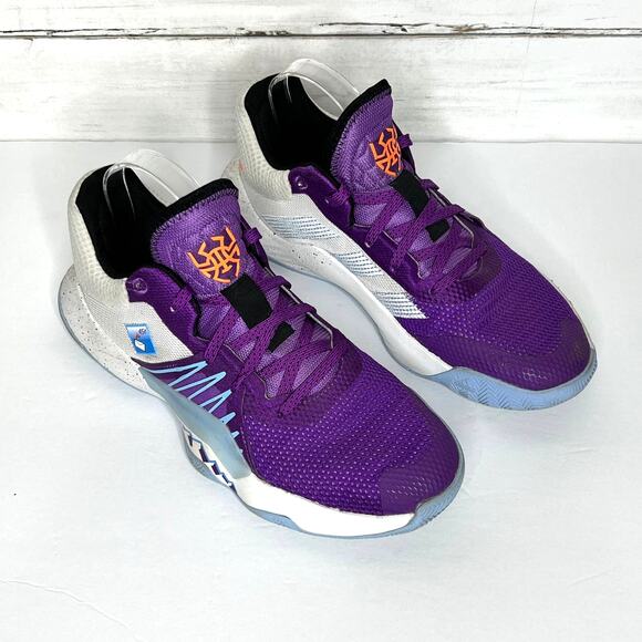 Adidas DON Mailman Basketball Sneaker Purple Blue Shoe Size 8 - Picture 2 of 10